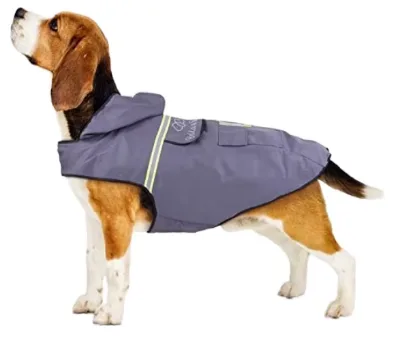 Wholesale Outdoor Waterproof Pu Big Dog Pet Reflective Adjustable Zipper Raincoat With Pockets for Pet Apparel Accessories