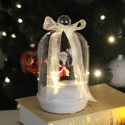 2026 Christmas Decorations Snow Fluttering Music Christmas Ball Rotating Christmas Musical Ornament