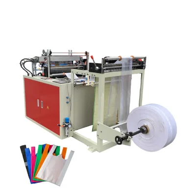 Semiauto Plastic T-shirt Disposable PE Shopping Bag Making Machine Garbage Bag Maker Machinery Hot Cutting and Sealing Machine