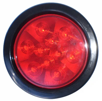 4'' Round 10 Led 24 V Red/Amber/Clear Grommet 3 Prong Plug Connect Car Trailer Led Turn/Stop/Brake Tail Lights Led Truck Light