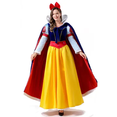 White Halloween Costume Fairy Tale Queen Princess Cosplay Ball Party Dress Hostess Snow Princess Dress Costume