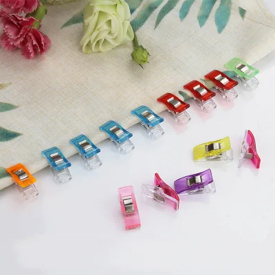 Wholesale Popular Small Sewing Fabric Wonder Clips Transparent Spring Binder Clip for Office Clothes Fabric Use Sewing Accessory