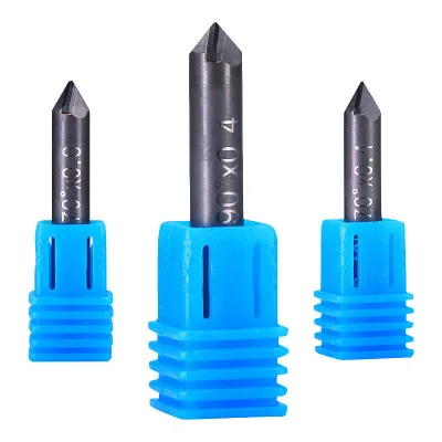 Long Working Life 90 120 Degree Diamond Stone Carving End Mill CNC Tungsten Carbide Uncoated 4-Flute Engraving Bit OEM Granite