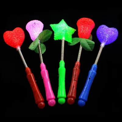Flashing Rice Light Stick Spring Glow Stick Concert Glowing Rose Star Shake Stick Love Particle Lights