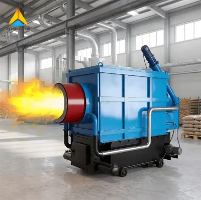 Low Emission for Greenhouses Hotels Farms Workshops and Factory Heating for Service Biomass Burner