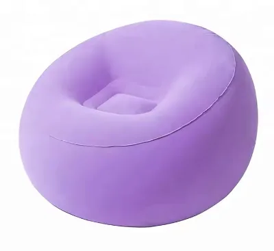 New PVC Flocking Inflatable Living Room Relaxation air Chair Sofa Single Seat Sofa, Inflatable Bean Bag Chair