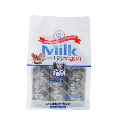 Healthy Low-Fat Baked Milk Chocolate Sweet Rice Cracker Semi-Soft Texture Box Packaging Bulk Casual Snacks Haoyi Nutritious