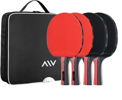 Professional Pingpong Racket Cheap Table Tennis Paddle Set Retractable Net Carry Bag 4 Player Table Tennis Racket