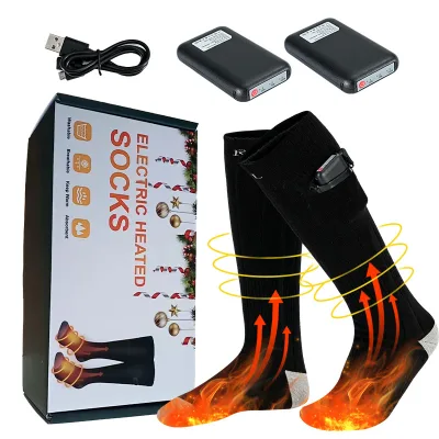 Heated Warm Thermal 4000mAh Rechargeable Battery Powered Winter Foot Warmers Winter Heating Socks