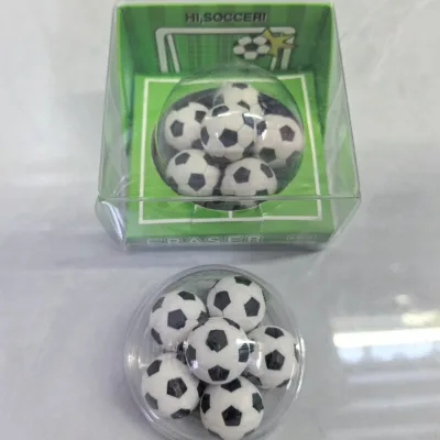 Hot Style Cute Mini Soccer Eraser Assorted Colors Soft Eraser for Kids Birthday Party Favor Desk Decoration