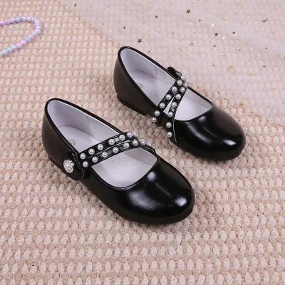New Fashion cozy Mary Jane Shoes All-Match Retro Pearl Fashion party stage performance shoes