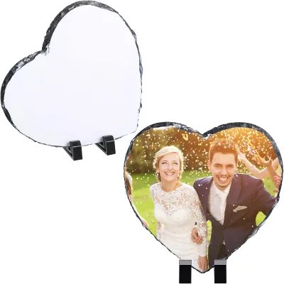 Customized Heart Shape Photo Rock Slate Sublimation Blank Plaque for Gifts-Heat Transfer Printing