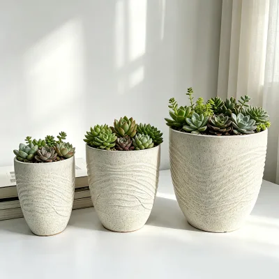 Olive-Shaped Standing Decorative Flower Pots and Planters for Indoor Use Exterior Ceramic Pots Garden Macetas
