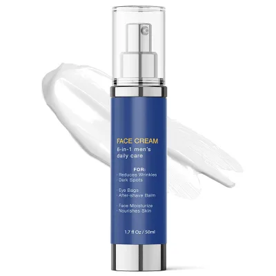 6-in-1 Men's Daily Care Oil Lotion for Body Reduces Wrinkles Dark Spots Eye Bags Nourishes Skin for Shaving Facial Moisturizing
