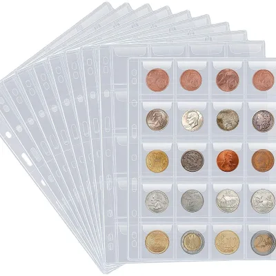 Wholesale Small Quantity Accept 20 Pockets Banknote Holder Currency Page Coin Album Protector Sheet Storage Sleeve