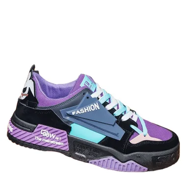 New Leisure Sports Fashion Colored High Street Fashion Shoes Personalized Dual Color Laces Men's Board Shoes
