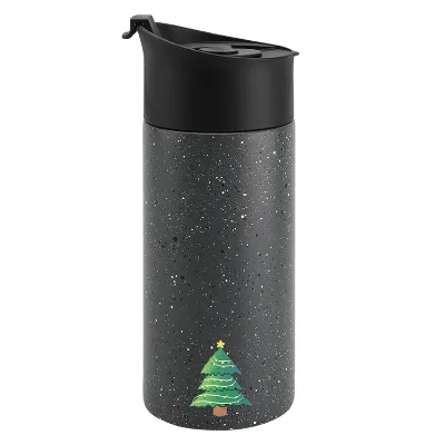 Christmas Logo Painting Highwin Factory 10oz 16oz Marble Painting Customized Logo Travel French Press Mug