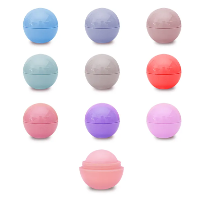 Custom Logo Taste Strawberry/Peach/Grape/Blueberry/Wanilla/Lemon/Watermelon Lip Cream Exfoliating Round Ball Moisturize Lip Balm