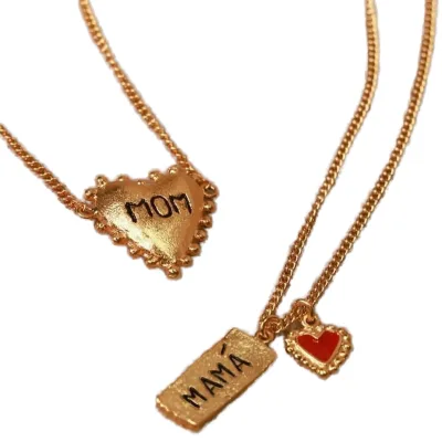 WN02091 MOM mama mother's day gift heart necklace stainless steel