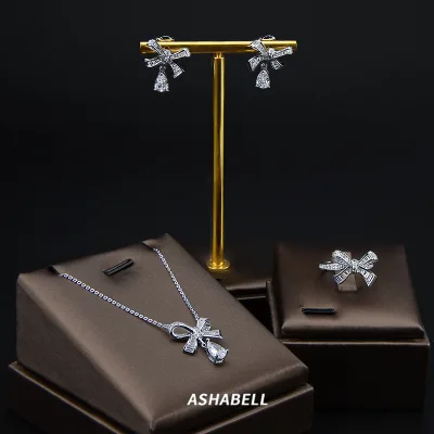 925 Sterling Silver Fine Jewelry Set pink Flowers Necklace Set Birthday Engagement Anniversary Gift Jewelry