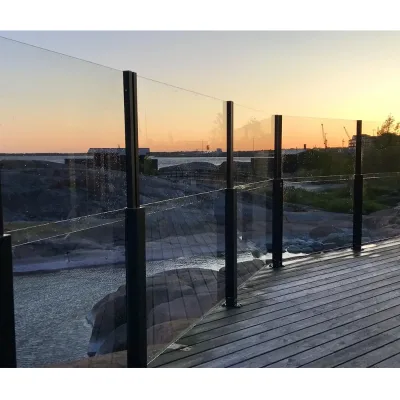 New Designed Retractable 1.8m High Wind-stop Commercial Frameless Glass Balustrade Railing