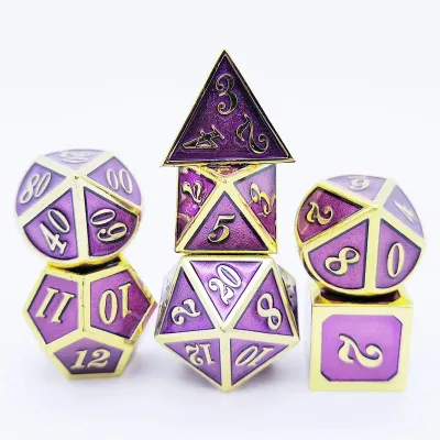 Customized DND RPG Dice Set for Dungeons and Dragons & Pathfinder Board Role Playing Game 7pcs Polyhedral Metal Dice Set
