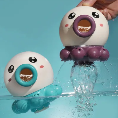 New 2025  Octopus Bath Toy With Floating Water Full Spray Toy Plastic Interactive Kids Bathing Sprinkler Toy