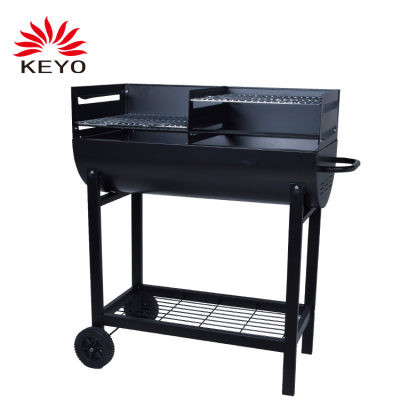 Barbacoa Con dos Parrillas Barbecue Trolley Multi-functional Smoker Portable Heavy Duty Charcoal Grill with 2 Wheels