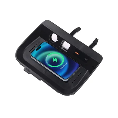 Wireless Charger Cigarette Lighter Phone Fast Charging Pad Mat Center Console Storage Box Holder for Toyota RAV4 2019-2024 LHD