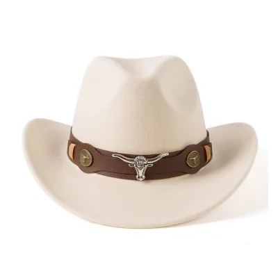 Women Cowgirl Hat Wide Brim Western Cowboy Cap with Belt Pink White Rodeo Country Party Costume Accessories