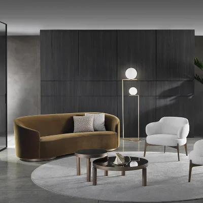 Italian Comfortable Luxury Velvet Sofa Modern Hotel Lobby Sofa Furniture Set Public Seating Sofa
