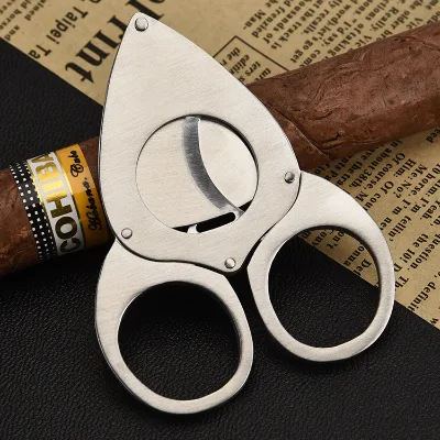 Stainless Steel Bat-Shaped Double-Edged Cigar Cutter Wholesale Cigar Smoking Accessories