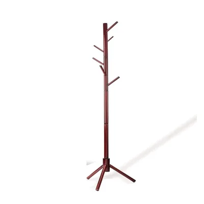 High Grade Wooden Tree Coat Rack Stand 6 Hooks Super Easy Assembly NO Tools Required Wooden Hat Stand