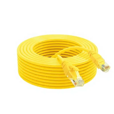 Delricool Super Class 5 Yellow Unshielded Finished Network Cable RJ-45 Copper Clad Aluminum Computer Data Cable 24AWG Jumper