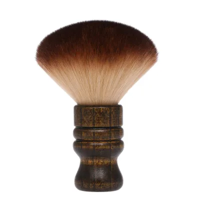 Custom logo Soft Nylon Hair Wooden Handle Barber Large Neck Duster Brush