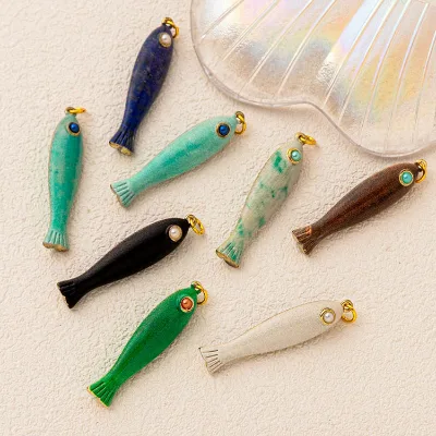 Holiday Fish Pendant Charms for DIY jewelry