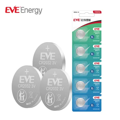 EVE CR2032 5 Pieces Watch CR2032 GPS 3v 225mah Good Safety for Weighing Scales CR2032 Battery