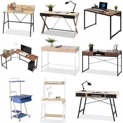 Home Office Desk Furniture Commercial Style Furniture Office Folding Desk Table Home Computer Study Desk With Bookshelf