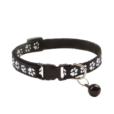 Dog Foot-printed Pet Collar - Adjustable Size with Bells. Cat Collar with Multiple Color Options. Dog Collar.