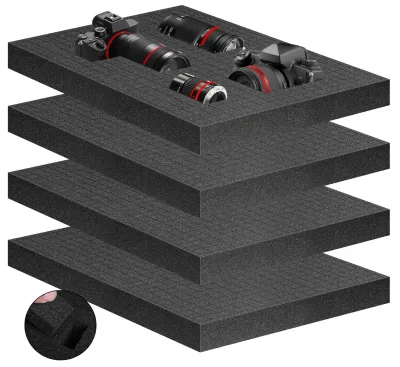 High Density Polyurethane Grid Foam Sheet Black Foam Padding Insert for DIY Craft Packaging Tool Case Cushion Protective Filling