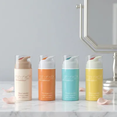 OEM 30ml-200ml Colored Plastic Vacuum Airless Pump Bottle Cosmetic Serum Bottle Essence Lotion Facial Cleanser Package