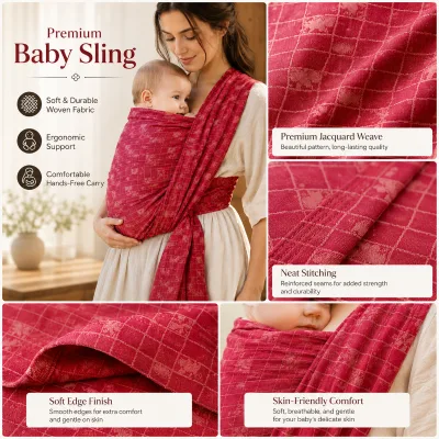 Finished Stock Lyocell Cotton Linen Blended Yard Dyed Jacquard Fabric for Baby Sling Baby Warp Ring Sling
