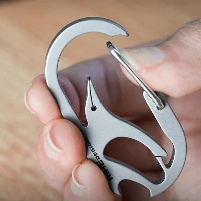 Factory Wholesale EDC 2" Light Weight T4 Titanium Alloy Penguin Bird Head Shaped Carabiner