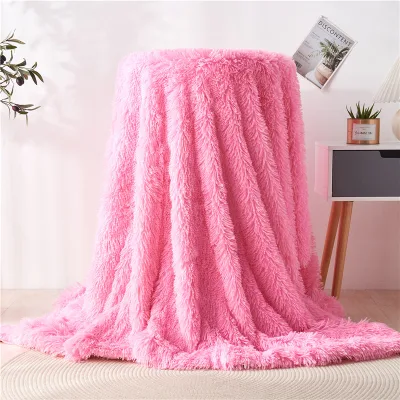 2025 Faux Fur Velvet Eco-Friendly Portable Double-Layer Blanket Long Plush & Fleece for Winter Bedding & Cross-border Trade
