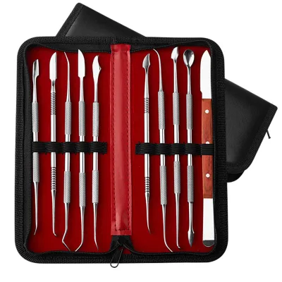 10Pcs Stainless Steel Wax Carving Knife Spoon for Denture Carving Filling Tool Dental Instrument