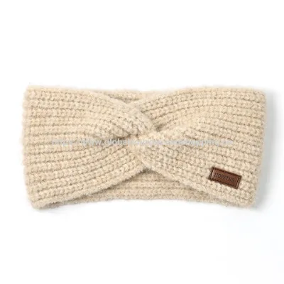 Beige Knit Headband with "HOPPING" Brand Tag
