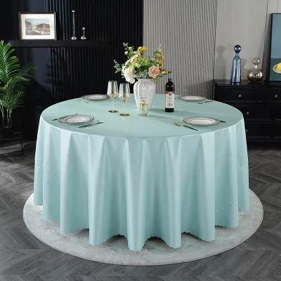 Hotel Restaurant Large Table Tablecloth Pure Color Waterproof Oil-Proof PU Anti-Chili Turntable Cover Modern Nonwoven Product
