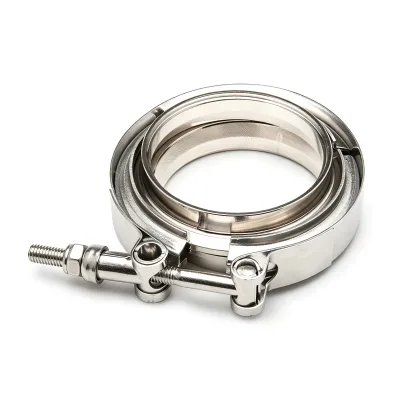 Heavy Duty 304 Stainless Steel V-Band Clamp with Flanges Kit for 2" 2.5" 3" 3.5" 4" Exhaust Turbo Piping