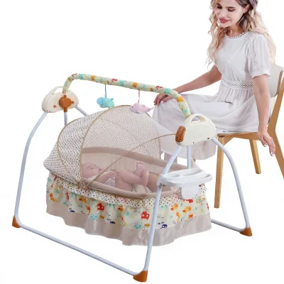 Baby Swing Electric Automatic Infant Cradle Rocker Soothing Newborn Bouncer Chair with Music Remote Control