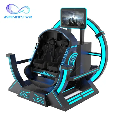 New Black Design VR Machine Roller Coaster Simulator 2 Players 360 Degree Flying Chairs Coin Operated Flying Theater Theme Park